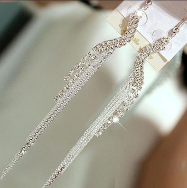 women fashion jewelry s-shape rhinestone party wedding cocktail chain long drop tassels dangle dress crystal earrings, Silver
women fashion jewelry s-shape rhinestone party wedding cocktail chain long drop tassels dangle dress crystal earrings, Silver