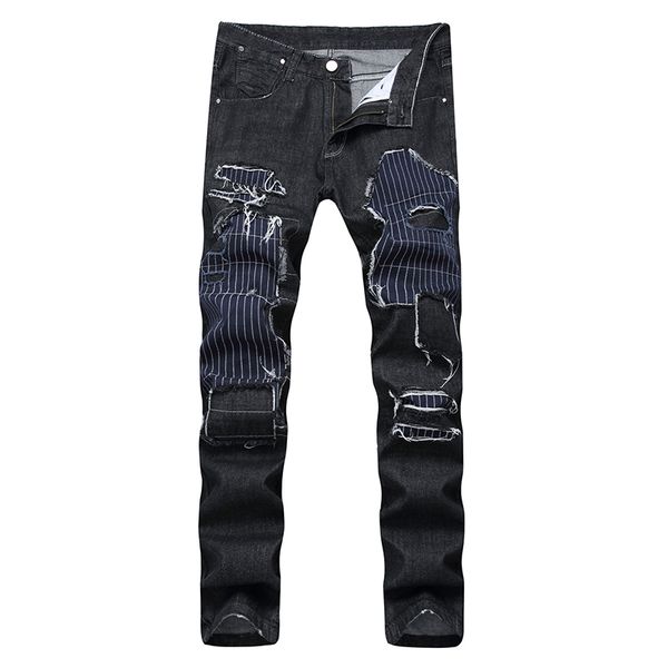 new patchwork men's jeans large size straight hole high street jeans male hip hop stretch men clothes 2018 ripped for men, Blue
new patchwork men's jeans large size straight hole high street jeans male hip hop stretch men clothes 2018 ripped for men, Blue