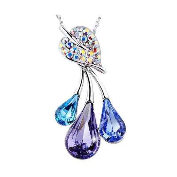b83 drop pendent necklace woman fashion crystal necklaces wholesale colors, Silver 
b83 drop pendent necklace woman fashion crystal necklaces wholesale colors, Silver