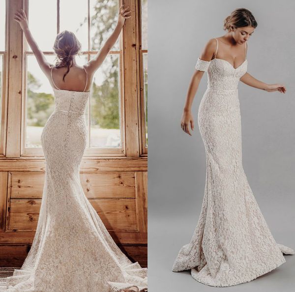 gorgeous mermaid wedding dresses spaghetti lace sweep train detachable short sleeves country bridal gowns robe de mariée plus size dress, White
gorgeous mermaid wedding dresses spaghetti lace sweep train detachable short sleeves country bridal gowns robe de mariée plus size dress, White