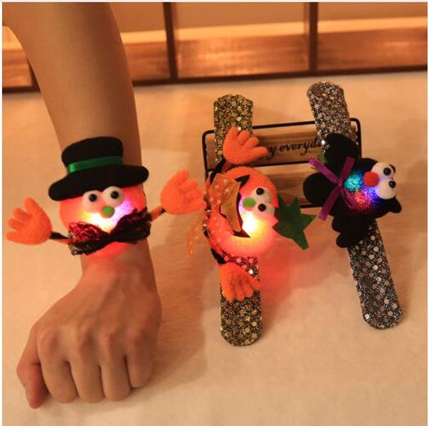Children Toys Led Luminous Bracelets Snowman Christmas Halloween Novelty Decoration Kids Boys Girls Wrist Strap Gift