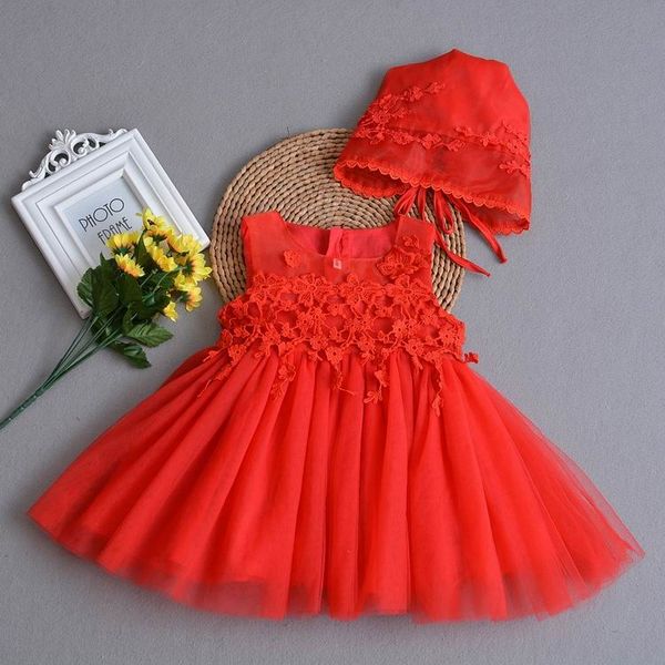 retail baby girl thin dress+hat 2018 summer breathable lace first birthday princess party wedding dress christening gown e606, Red;yellow
retail baby girl thin dress+hat 2018 summer breathable lace first birthday princess party wedding dress christening gown e606, Red;yellow