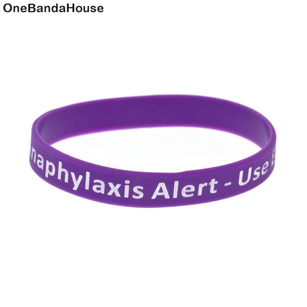 100pcs anaphylaxis alert silicone rubber bracelet ink filled logo a message to carry in case emergency, Black
100pcs anaphylaxis alert silicone rubber bracelet ink filled logo a message to carry in case emergency, Black