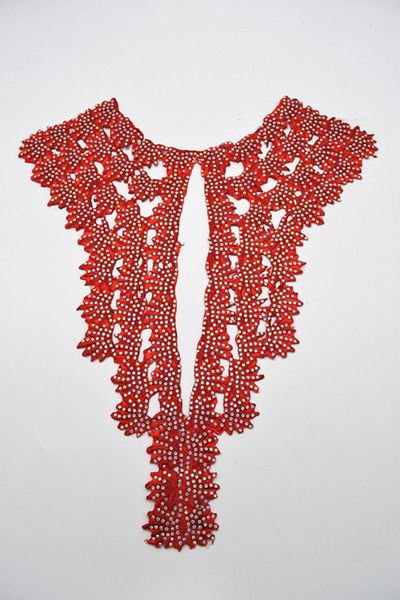 14'' red iron-on fix rhinestone african neckline lace collar sewing applique, Black
14'' red iron-on fix rhinestone african neckline lace collar sewing applique, Black