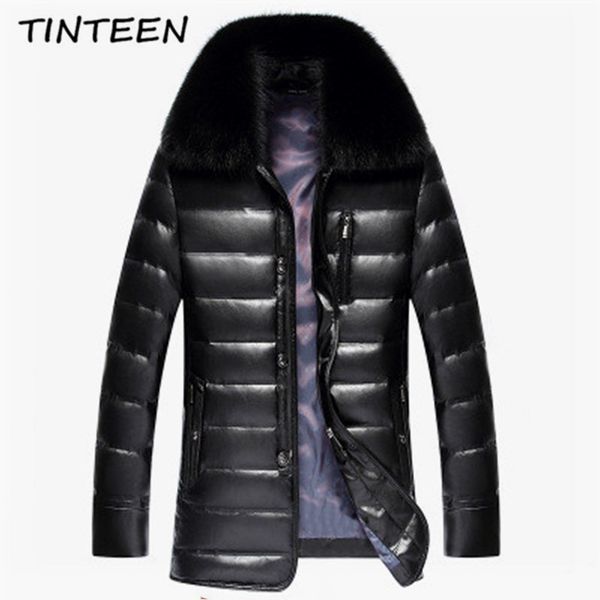 tinteen 2018 winter 90% white duck down cotton coat jacket men leather jacket warm windproof with natural fur collar gc527, Black 
tinteen 2018 winter 90% white duck down cotton coat jacket men leather jacket warm windproof with natural fur collar gc527, Black