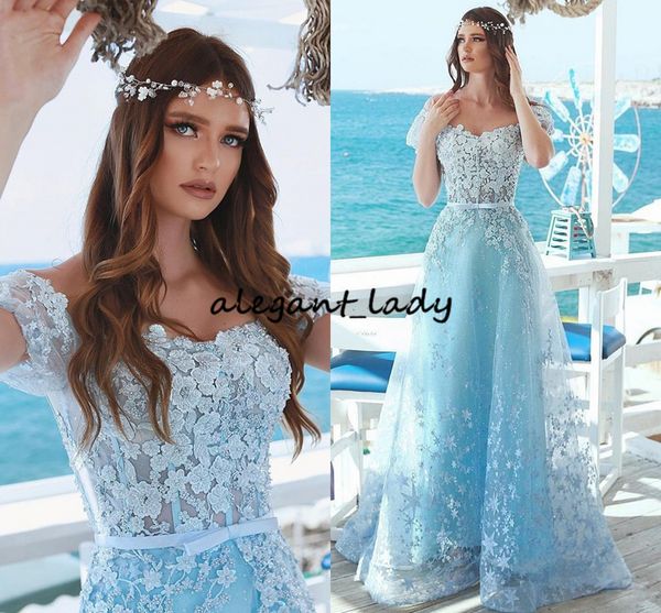 light sky blue lace beaded prom dresses 2018 off the shoulder full pearls 3d floral cap sleeve dubai arabic occasion evening gown, Black;red
light sky blue lace beaded prom dresses 2018 off the shoulder full pearls 3d floral cap sleeve dubai arabic occasion evening gown, Black;red