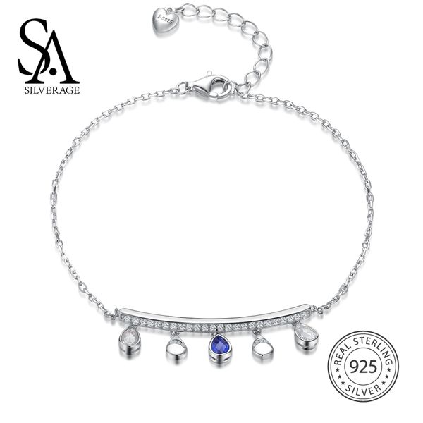 sa silverage sa silverage 925 sterling silver water drop charms bracelets & blue zircon chain bracelet for women fine jewelry, Golden;silver
sa silverage sa silverage 925 sterling silver water drop charms bracelets & blue zircon chain bracelet for women fine jewelry, Golden;silver