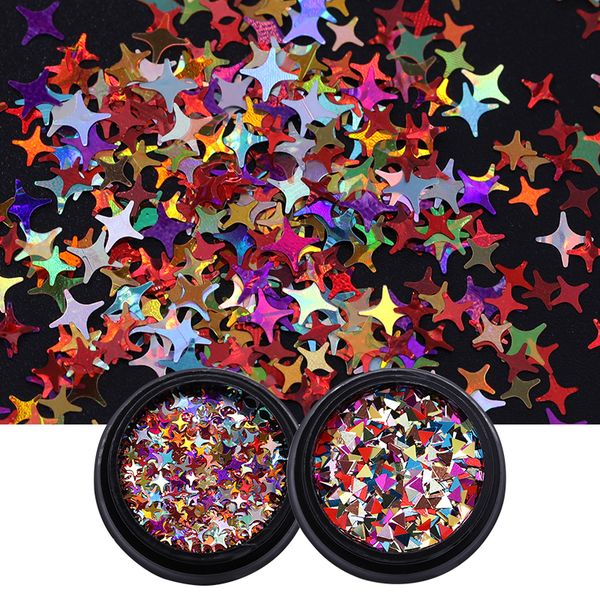 2 boxes nail sequins flakies paillette triangle four-pointed star sequins colorful manicure diy tips 3d nail art decoration, Silver;gold
2 boxes nail sequins flakies paillette triangle four-pointed star sequins colorful manicure diy tips 3d nail art decoration, Silver;gold