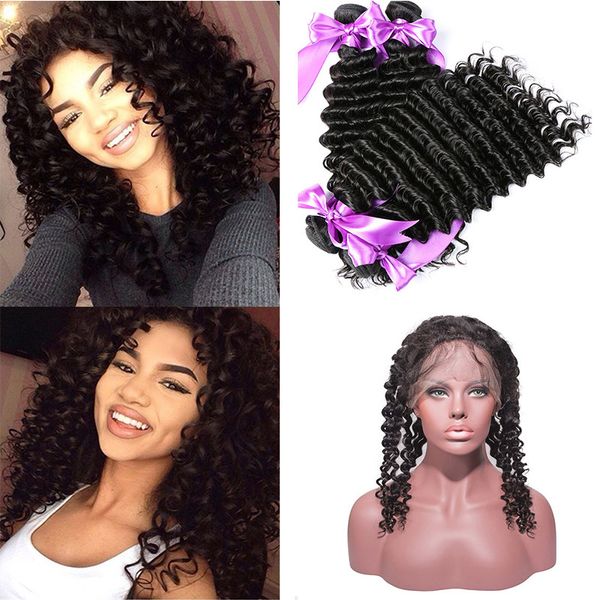 brazilian virgin hair weaves 3 bundles with 360 full lace frontal closure brazilian deep wave virgin human hair closures, Black;brown
brazilian virgin hair weaves 3 bundles with 360 full lace frontal closure brazilian deep wave virgin human hair closures, Black;brown