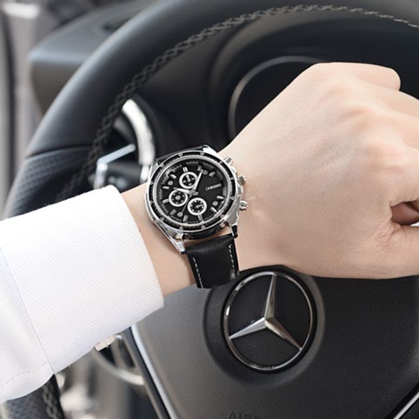 oukeshi original men quartz watch genuine leather business watches man clock chronograph mlitary watch sports reloj hombre male, Slivery;brown
oukeshi original men quartz watch genuine leather business watches man clock chronograph mlitary watch sports reloj hombre male, Slivery;brown