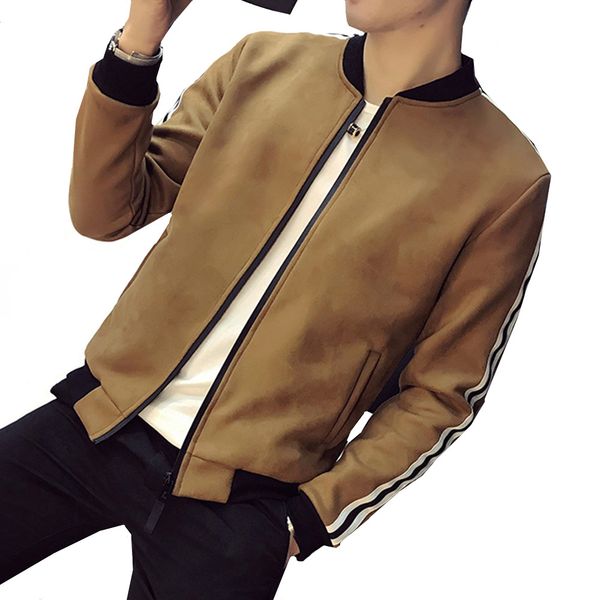 2018 spring autumn new youth fashion street men korean slim suede jacket male wild classic style baseball collar coats, Black;brown
2018 spring autumn new youth fashion street men korean slim suede jacket male wild classic style baseball collar coats, Black;brown