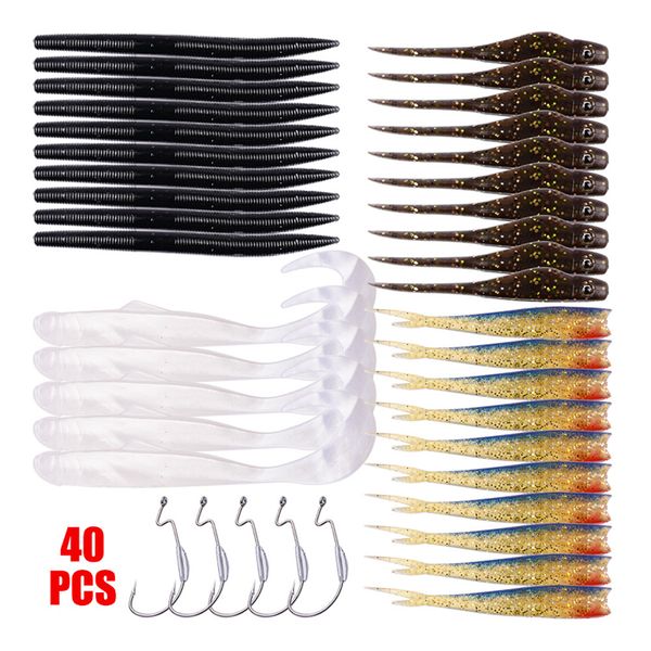 mix styles soft rubber minnow shad baits+crank hook set 40pc/lot noodle grub twintails worms squid fishing lure
mix styles soft rubber minnow shad baits+crank hook set 40pc/lot noodle grub twintails worms squid fishing lure
