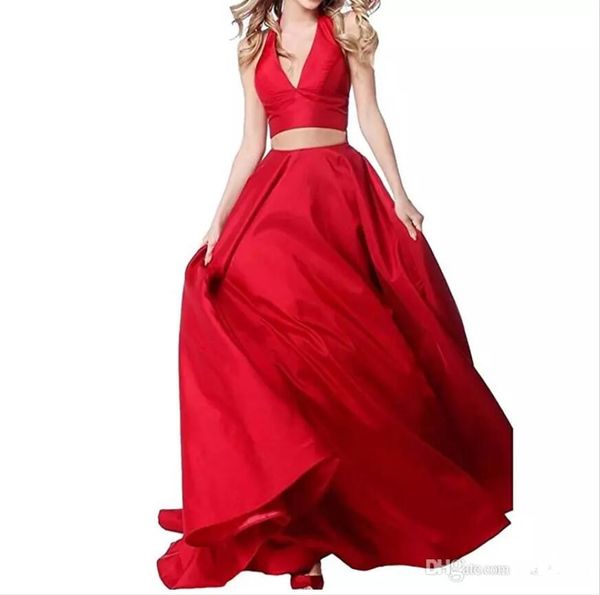 v-neck long prom dresses 2020 special dresses red halter backless 2 pieces evening party dress formal prom gowns custom made, Black
v-neck long prom dresses 2020 special dresses red halter backless 2 pieces evening party dress formal prom gowns custom made, Black