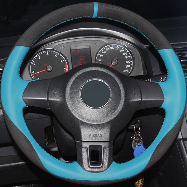 light blue genuine leathe black suede car steering wheel cover for volkswagen golf 6 mk6 vw polo sagitar bora santana jetta mk5
light blue genuine leathe black suede car steering wheel cover for volkswagen golf 6 mk6 vw polo sagitar bora santana jetta mk5
