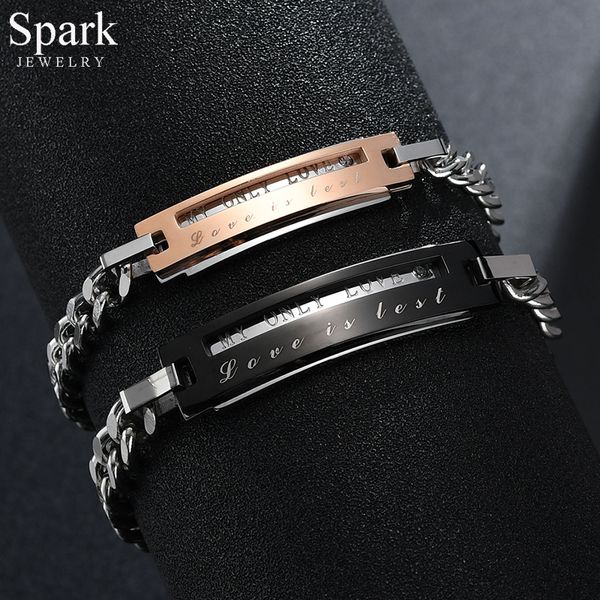 brand trendy gold color my only love lovers bracelets stainless steel charm chain simple bracelets for women men gifts, Black
brand trendy gold color my only love lovers bracelets stainless steel charm chain simple bracelets for women men gifts, Black