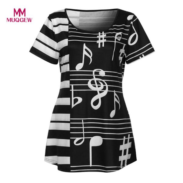 women ladies musical note printing o-neck blusa feminina black color short sleeve casual blouse femmes et blouses, White
women ladies musical note printing o-neck blusa feminina black color short sleeve casual blouse femmes et blouses, White
