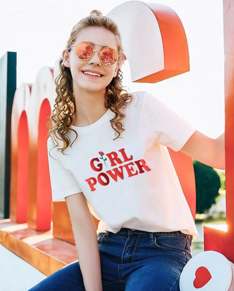 Summer Women Tee Red Rose Girlpower Flower Printing Short Sleeves Lady T-shirt Crew Neck Sweet Top Clothing
Summer Women Tee Red Rose Girlpower Flower Printing Short Sleeves Lady T-shirt Crew Neck Sweet Top Clothing