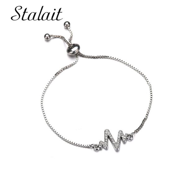 trendy electrocardiogram charm adjustable bracelet jewelry for women zirconia box chain bracelet & bangles gift 2018, Golden;silver
trendy electrocardiogram charm adjustable bracelet jewelry for women zirconia box chain bracelet & bangles gift 2018, Golden;silver