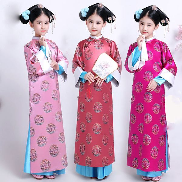 children's ancient costume qing dynasty court princess hanfu dress traditional folk dance clothes kids chinese ethnic costume, Black;red
children's ancient costume qing dynasty court princess hanfu dress traditional folk dance clothes kids chinese ethnic costume, Black;red