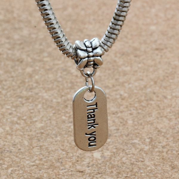 MIC .100pcs/lot Dangle Ancient silver Alloy Single-sided "Thank You" Brand Charm Big Hole Beads Fit European Charm Bracelet Jewelry 9x30mm
MIC .100pcs/lot Dangle Ancient silver Alloy Single-sided "Thank You" Brand Charm Big Hole Beads Fit European Charm Bracelet Jewelry 9x30mm