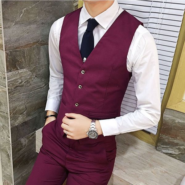 Polyester Mens Casual Vest Slim V-neck Fashion Man Suits Vest Handsome Business Blazer Waistcoat Plus Size M-4XL
Polyester Mens Casual Vest Slim V-neck Fashion Man Suits Vest Handsome Business Blazer Waistcoat Plus Size M-4XL