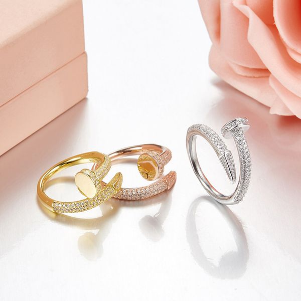 stainless steel brand love ring for women men full cz stones nail ring fine jewelry, Golden;silver
stainless steel brand love ring for women men full cz stones nail ring fine jewelry, Golden;silver