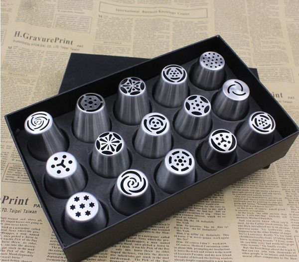wholesale- 15pcs/lot russian tulip nozzles stainless steel icing piping nozzles cakes cupcakes rose pastry diy cake tools decorating tips
wholesale- 15pcs/lot russian tulip nozzles stainless steel icing piping nozzles cakes cupcakes rose pastry diy cake tools decorating tips