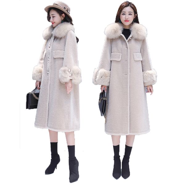 2018 winter women long coats soft faux fur warm fur collar plush coat female outwear treetwear femal wool coat, Black
2018 winter women long coats soft faux fur warm fur collar plush coat female outwear treetwear femal wool coat, Black