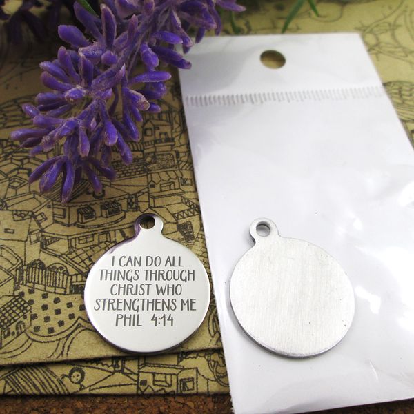 40pcs--"i can do all things through christ who streng thens "stainless steel charms more style for choosing diy charms pendants fo, Bronze;silver
40pcs--"i can do all things through christ who streng thens "stainless steel charms more style for choosing diy charms pendants fo, Bronze;silver