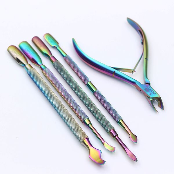 2pcs born pretty rainbow stainless steel cuticle pusher remover with colorful nipper manicure nail art tool set for nail care, Silver
2pcs born pretty rainbow stainless steel cuticle pusher remover with colorful nipper manicure nail art tool set for nail care, Silver