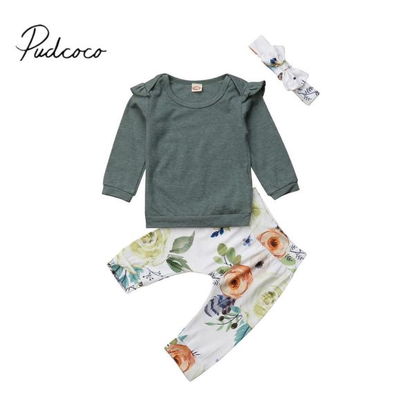2018 brand new toddler baby girls autumn winter clothes 3pcs long sleeve ruffles solid pullover +floral print pant+headband, White
2018 brand new toddler baby girls autumn winter clothes 3pcs long sleeve ruffles solid pullover +floral print pant+headband, White