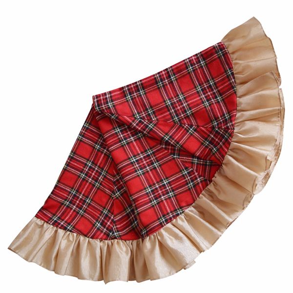 extra large 42" christmas tree skirt patchwork tartan plaid with gold ruffer border skirt
extra large 42" christmas tree skirt patchwork tartan plaid with gold ruffer border skirt