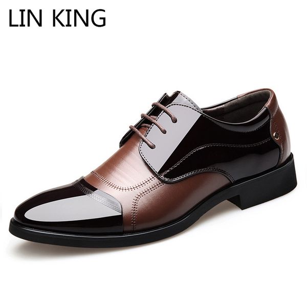 lin king fashion pointed toe men leather formal shoes lace up ankle business office dress shoes male wedding party oxfords, Black
lin king fashion pointed toe men leather formal shoes lace up ankle business office dress shoes male wedding party oxfords, Black