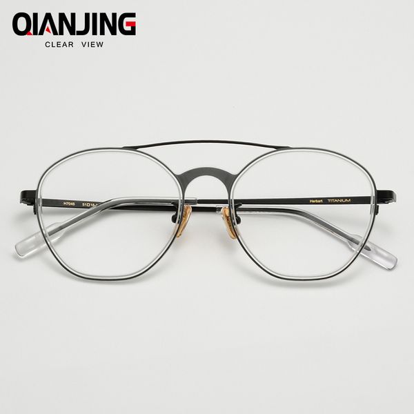 qianjing titanium round double beams glasses retro eyeglasses optical prescription men women fashion with myopia frames, Silver
qianjing titanium round double beams glasses retro eyeglasses optical prescription men women fashion with myopia frames, Silver