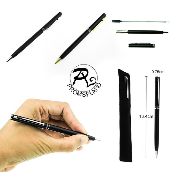 promspland 1pc/set elegant ball pens matte black pen gold/silver clip brand ballpoint pen school supplies stationery 13.4*0.75cm, Blue;orange
promspland 1pc/set elegant ball pens matte black pen gold/silver clip brand ballpoint pen school supplies stationery 13.4*0.75cm, Blue;orange