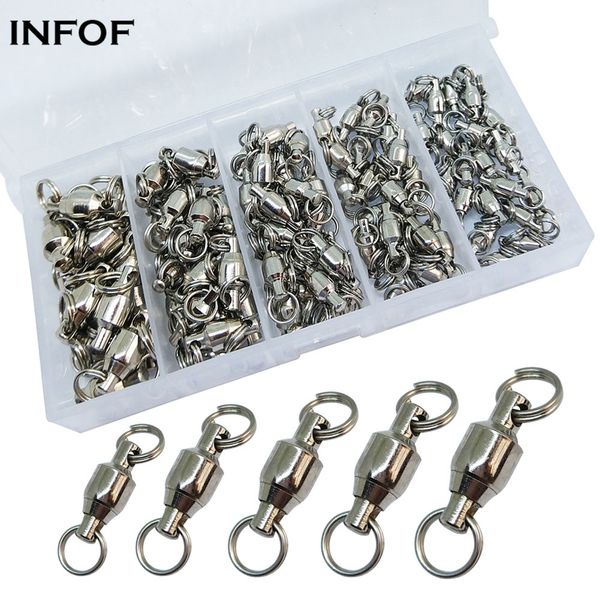 95-piece fishing swivels kit bearing swivel with split rings #1/#2/#3/#4/#5 swivel hook lure connector carp fishing tackle set
95-piece fishing swivels kit bearing swivel with split rings #1/#2/#3/#4/#5 swivel hook lure connector carp fishing tackle set