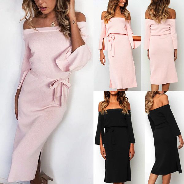 2018 new women fashion causal party dress off shoulder long sleeve solid high waist sashes knee-length dress 2 style, White;black
2018 new women fashion causal party dress off shoulder long sleeve solid high waist sashes knee-length dress 2 style, White;black