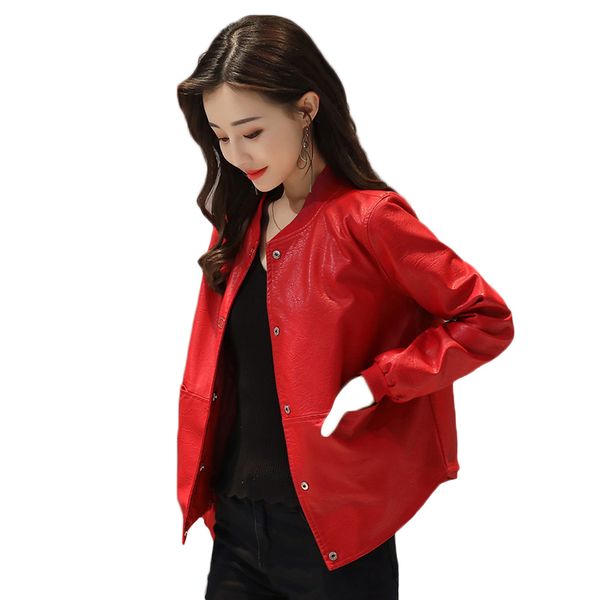 leather jacket women female pu washed leather loose jackets 2018 autumn winter new section pu coat long sleeve outwear zs525, Black
leather jacket women female pu washed leather loose jackets 2018 autumn winter new section pu coat long sleeve outwear zs525, Black