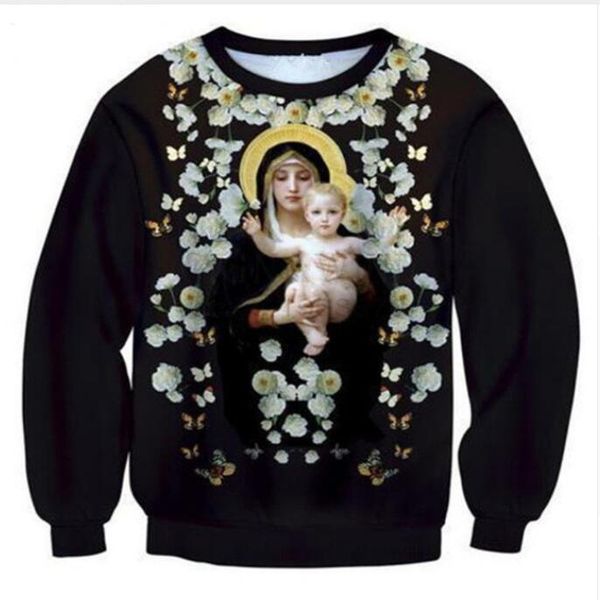 wholesale-fashion womens/mens jesu virgin mary funny 3d print casual sweatshirt plus size qqy058, Black
wholesale-fashion womens/mens jesu virgin mary funny 3d print casual sweatshirt plus size qqy058, Black
