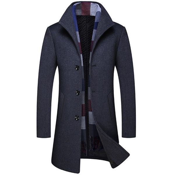 2018 new brand men's wool jacket with plaid scarf men's wool coat men's long winter coat m-3xl, Black
2018 new brand men's wool jacket with plaid scarf men's wool coat men's long winter coat m-3xl, Black