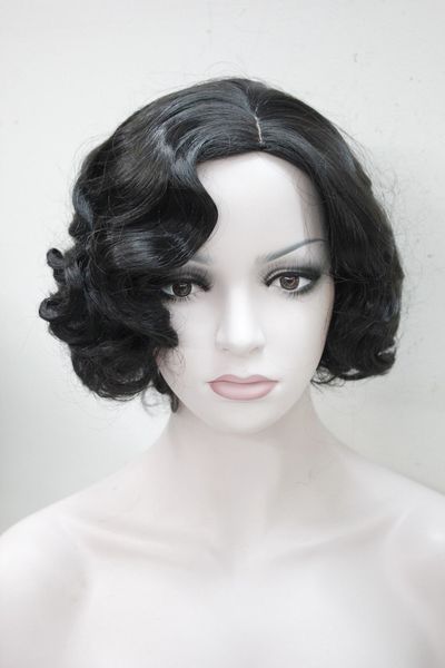super stunning finger wavy style short skin synthetic black hair wig, Black;brown
super stunning finger wavy style short skin synthetic black hair wig, Black;brown