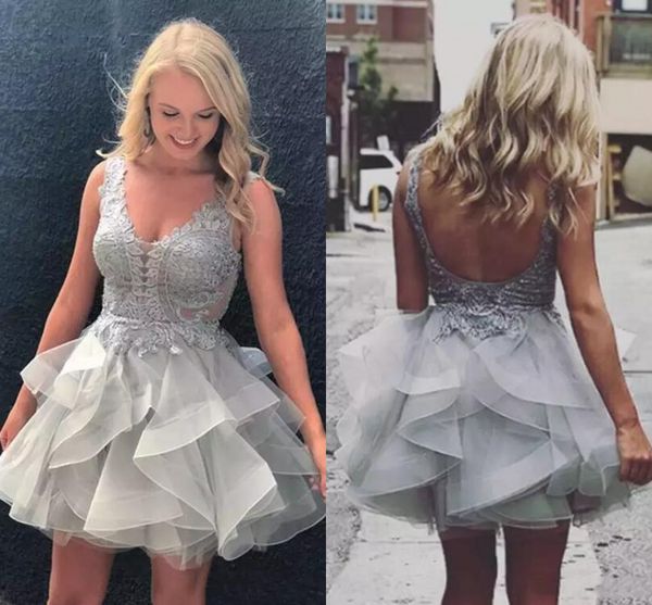 2018 short homecoming dresses ruffles tiered skirts illusion lace appliques short prom gowns backless cocktail party gowns, Blue;pink
2018 short homecoming dresses ruffles tiered skirts illusion lace appliques short prom gowns backless cocktail party gowns, Blue;pink