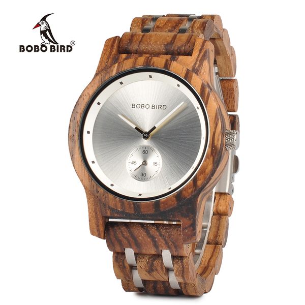bobo bird men watch metal wooden wristwatch independent second hands relogio masculino u-q18, Slivery;brown
bobo bird men watch metal wooden wristwatch independent second hands relogio masculino u-q18, Slivery;brown