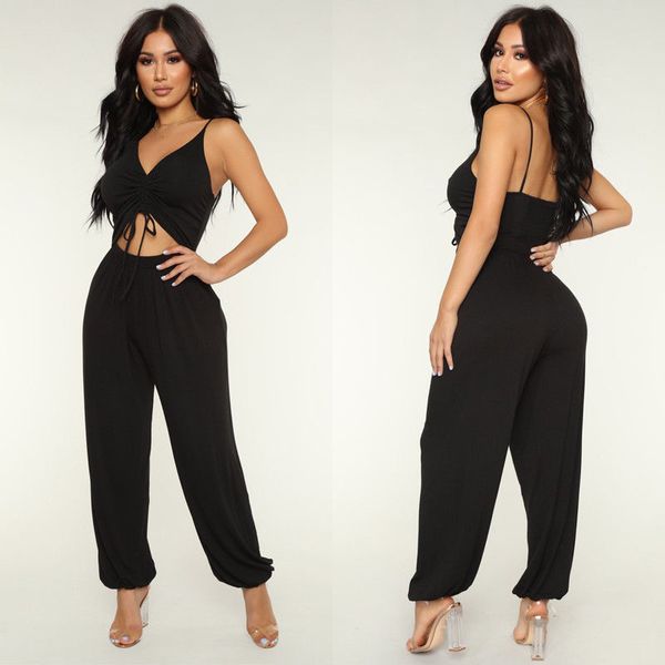 women jumpsuit elegant romper playsuit new solid color one piece party clothes casual ladies sleeveless jumpsuits summer clothes, Black;white
women jumpsuit elegant romper playsuit new solid color one piece party clothes casual ladies sleeveless jumpsuits summer clothes, Black;white