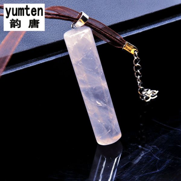 yumten natural rose quartz 14mm*58mm big cylinder pendant necklaces geometric ribbon necklace rope kettingen voor vrouwen patry, Silver 
yumten natural rose quartz 14mm*58mm big cylinder pendant necklaces geometric ribbon necklace rope kettingen voor vrouwen patry, Silver