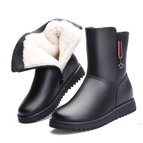 2018 new winter warm comfort thick wool snow boots women boots rhinestone cowhide leather non-slip flat, Black
2018 new winter warm comfort thick wool snow boots women boots rhinestone cowhide leather non-slip flat, Black