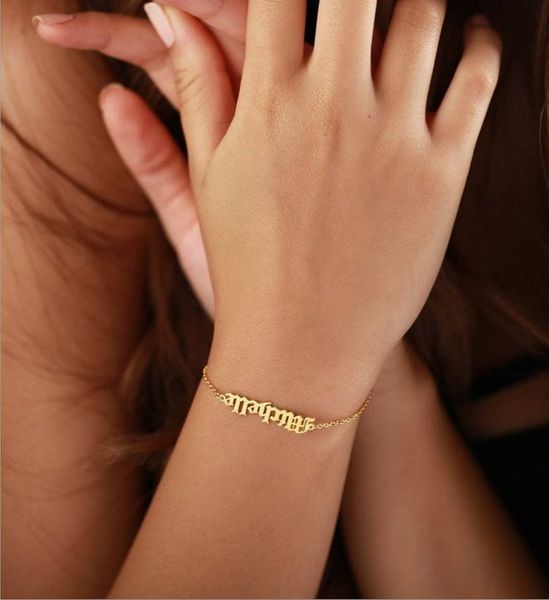 old english name charm bracelets for women men personalized engraved jewelry pulseras friendship bracelet homme bridesmaid gift, Black
old english name charm bracelets for women men personalized engraved jewelry pulseras friendship bracelet homme bridesmaid gift, Black