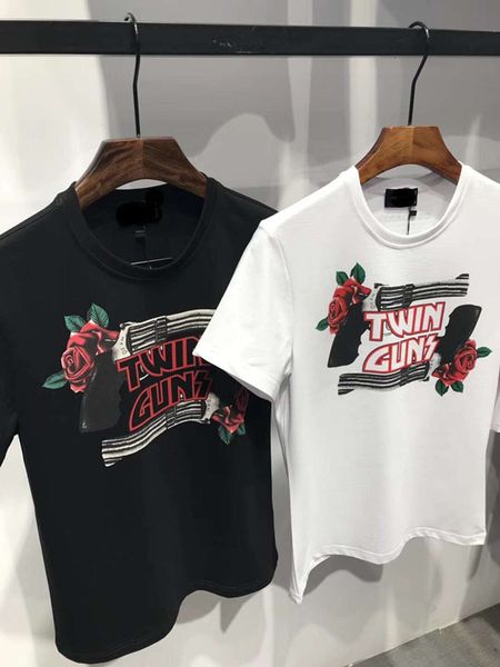 2018 new autumn and winter short-sleeved men's T-shirt short T printing black and white 2 colors M-3L 
2018 new autumn and winter short-sleeved men's T-shirt short T printing black and white 2 colors M-3L