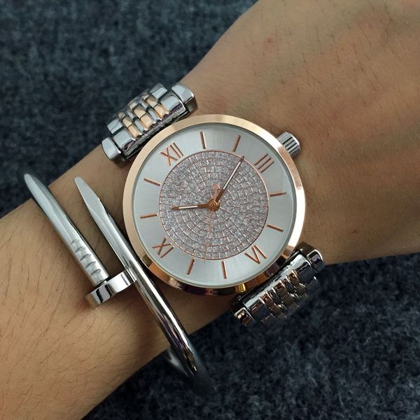 fashion brand watches women girl crystal style metal steel band quartz wrist watch ar08205w, Slivery;brown
fashion brand watches women girl crystal style metal steel band quartz wrist watch ar08205w, Slivery;brown
