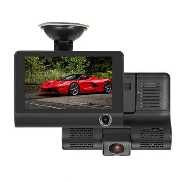 

4.0'' 3 way car dvr camera video recorder rear view auto registrator with two cameras dash cam dvrs dual lens black box